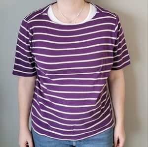 Purple Breton stripe tee shirt